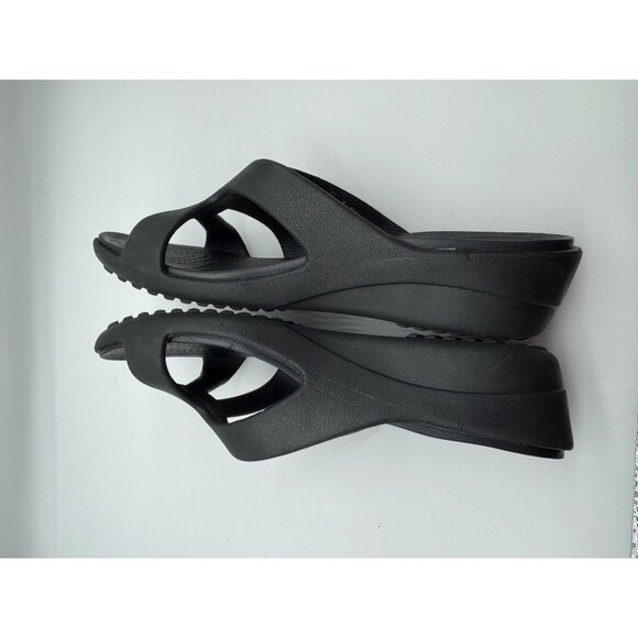 Crocs Black Sanrah Strappy Sandal Slide On Shoe Women Size 7 - Picture 5 of 11